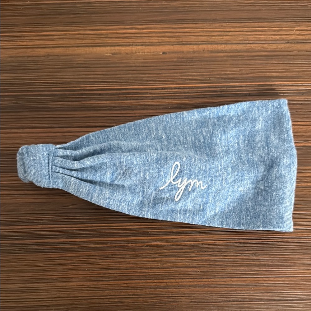 Blue Headband with Embroidered Logo